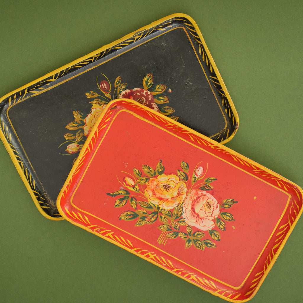 Floral Painted Trays