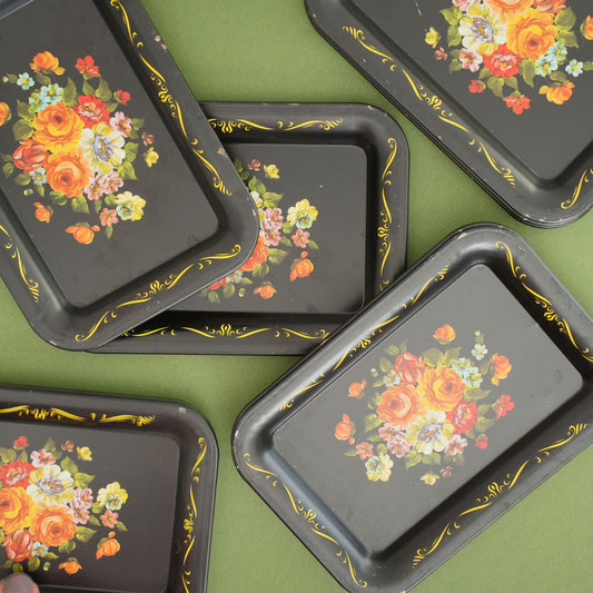 Vintage Metal Painted Trays