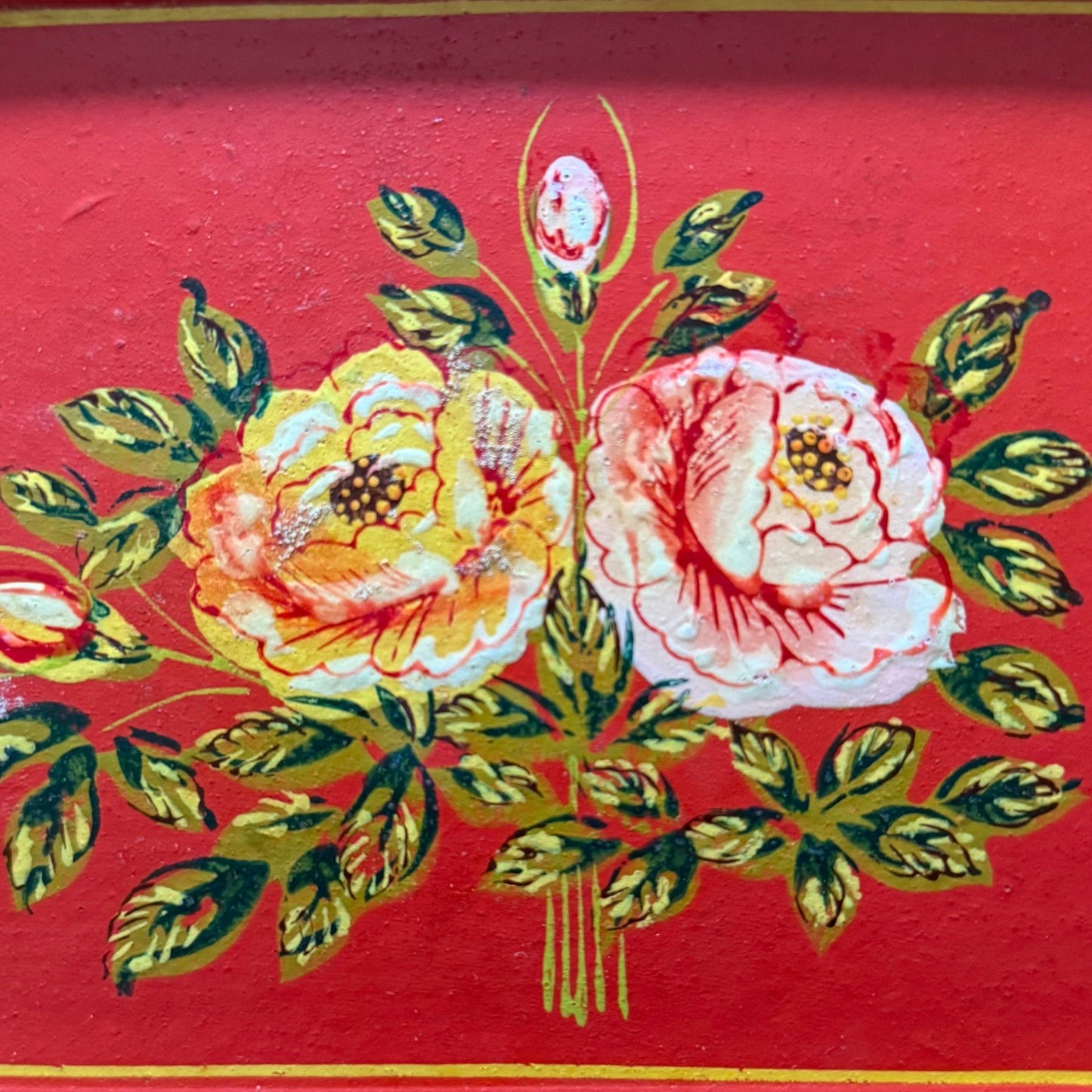 Floral Painted Trays